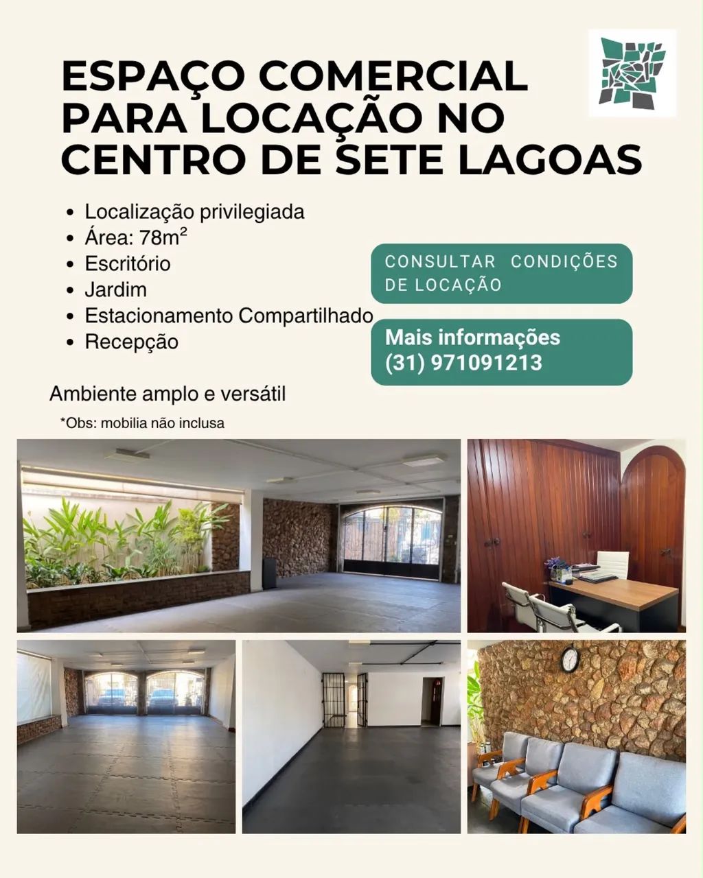 Alugo espaço no centro de Sete Lagoas