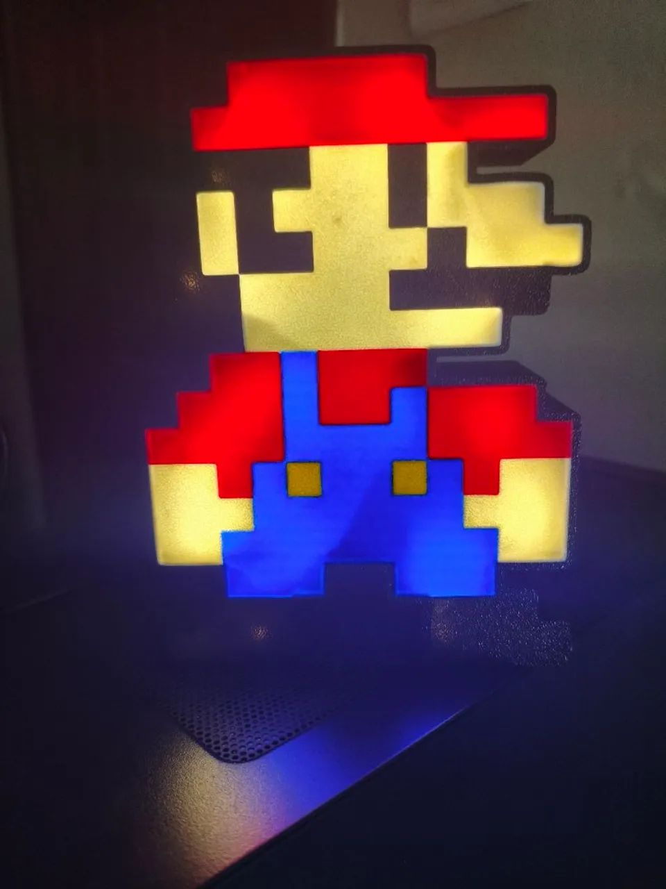 Luminária pixel art Mario 8bits 