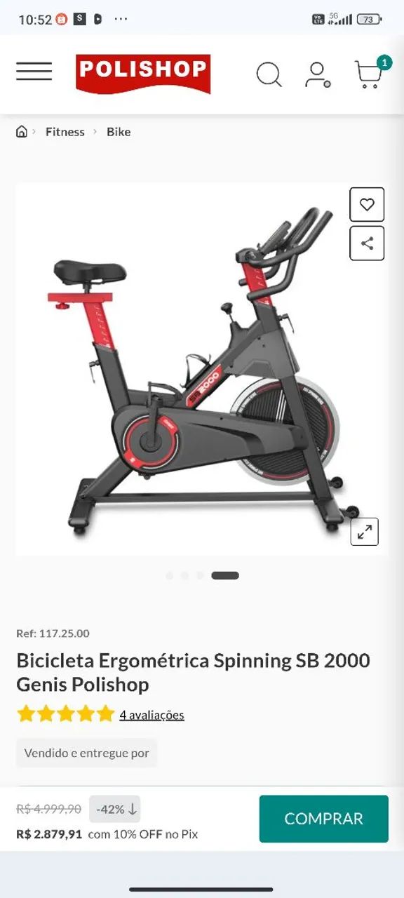 Bicicleta ergométrica Spinner sb2000 Polishop  - Foto 5