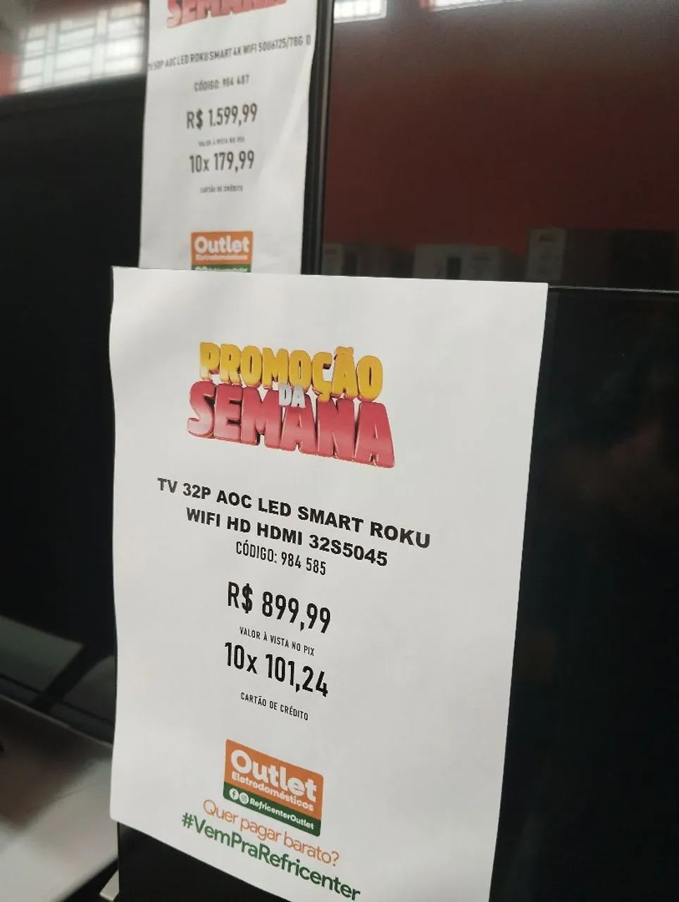 TV 32P.AOC Led Smart Roku wi-fi HDMI Nova  - Foto 2