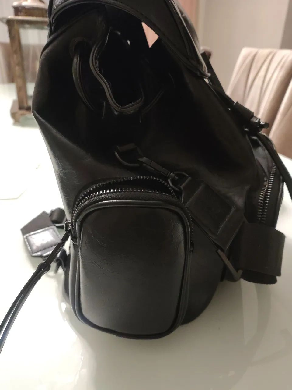 Mochila Material Rustico Preto Black - Foto 4