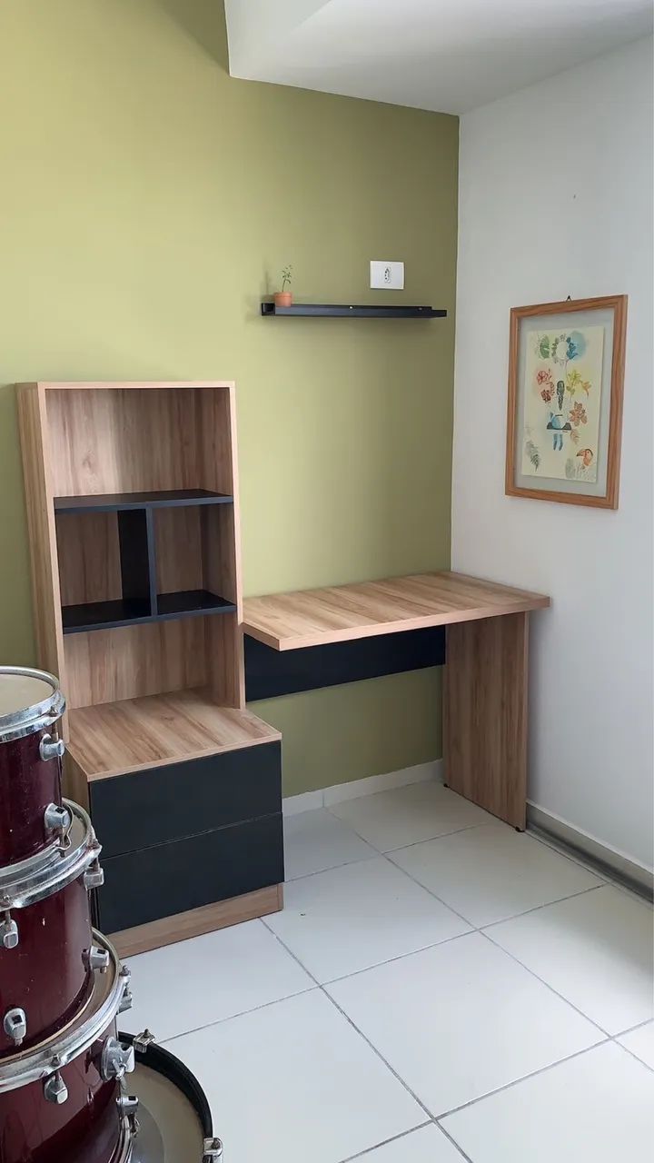 Móvel escritório multifuncional estante+escrivaninha