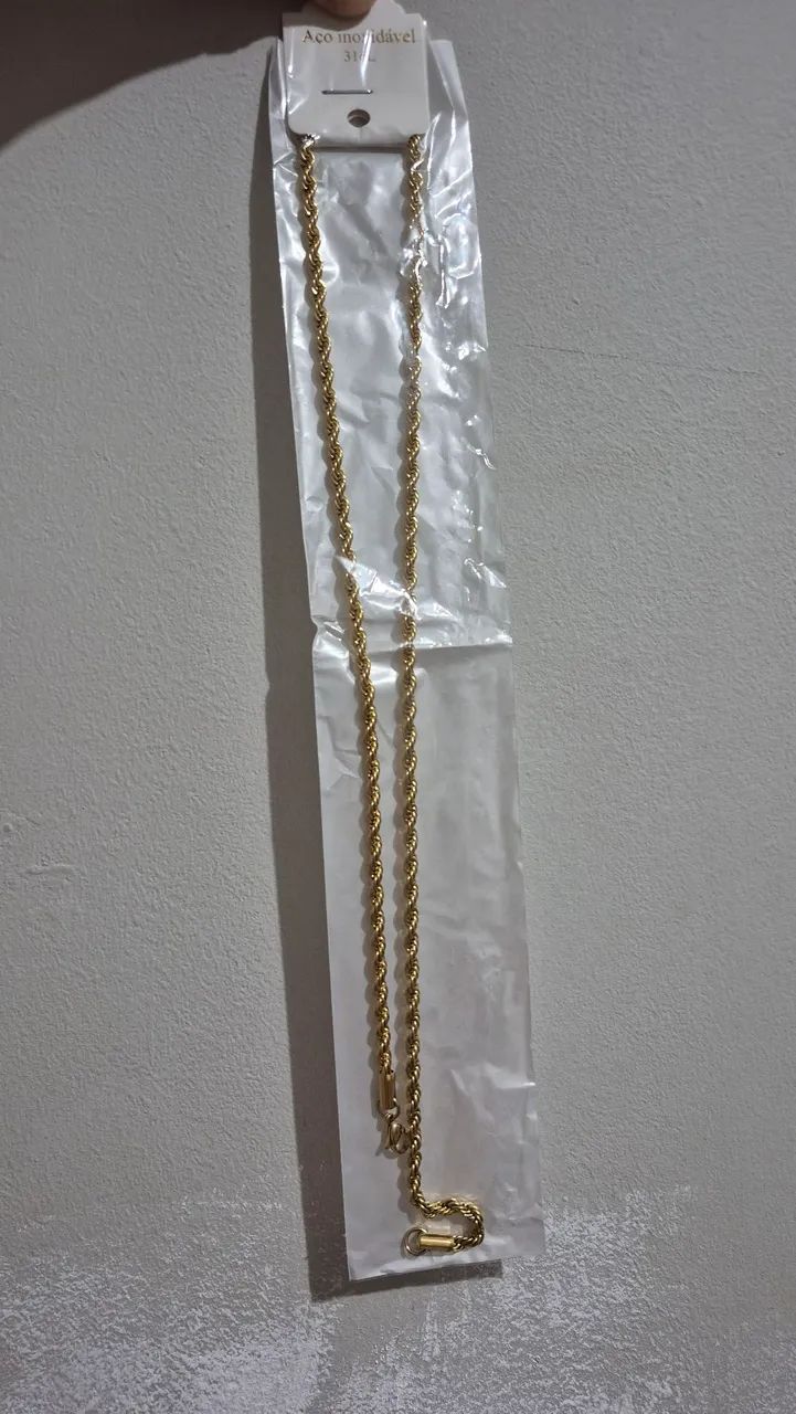 Colar folheado a ouro(5mm e 50cm) - Foto 2