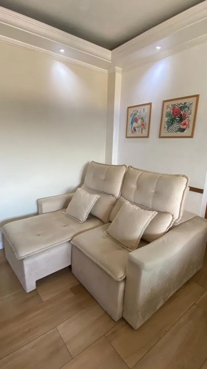 Sofá reclinável retrátil de 3 lugares