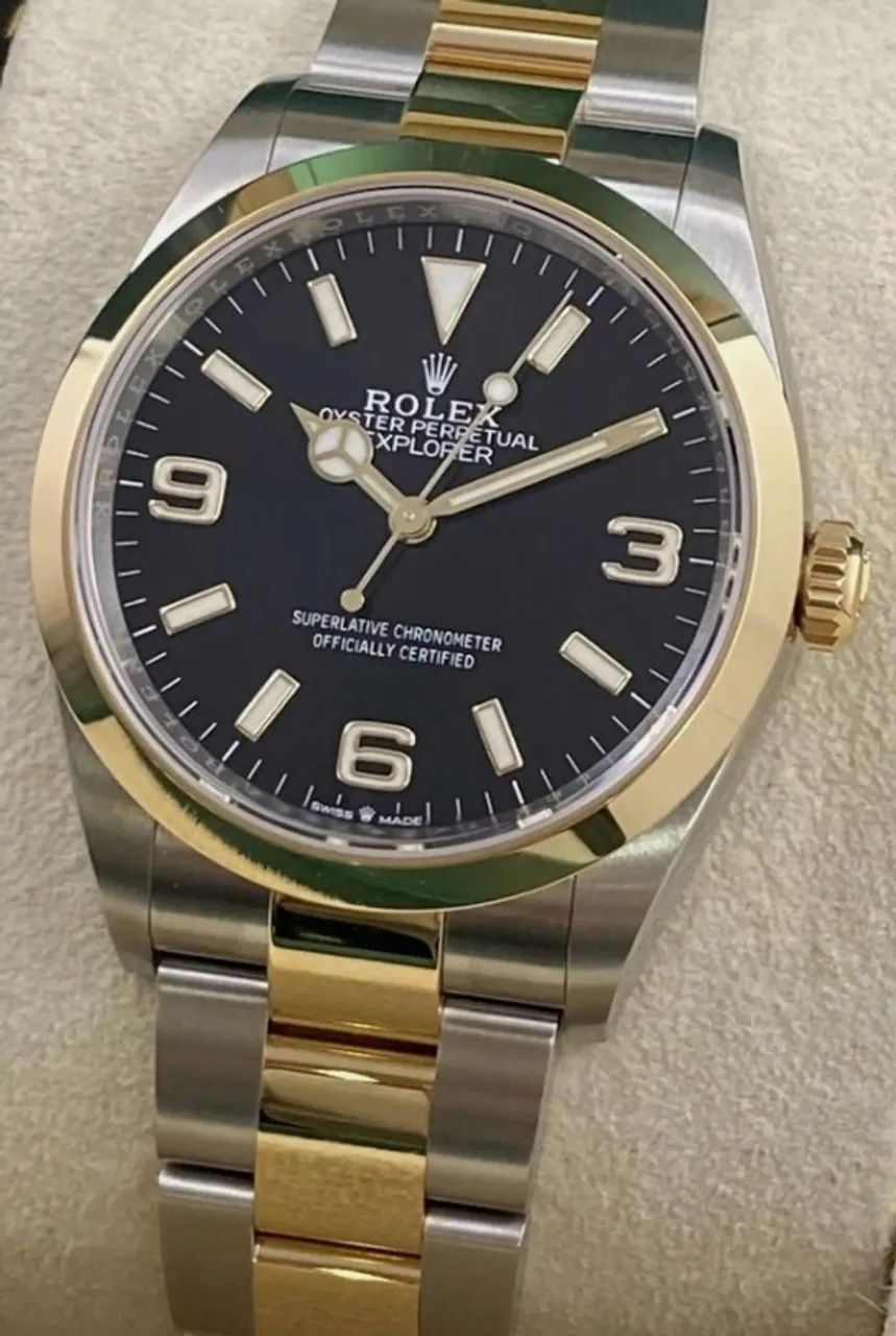 Rolex explorer, 36mm, (CL- A+, dourado e prateado) 