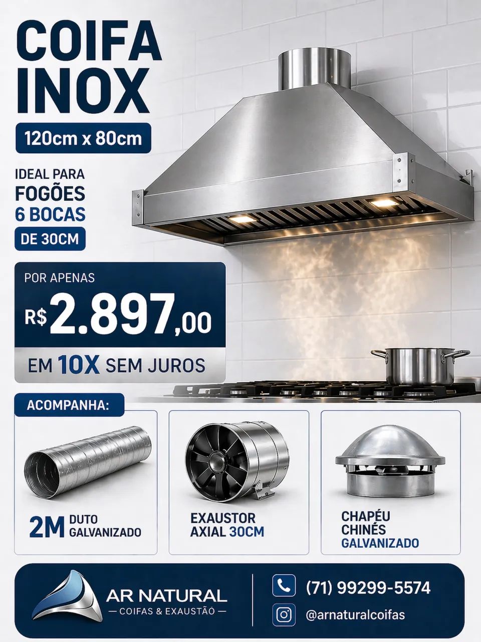  Coifas Inox sob medida