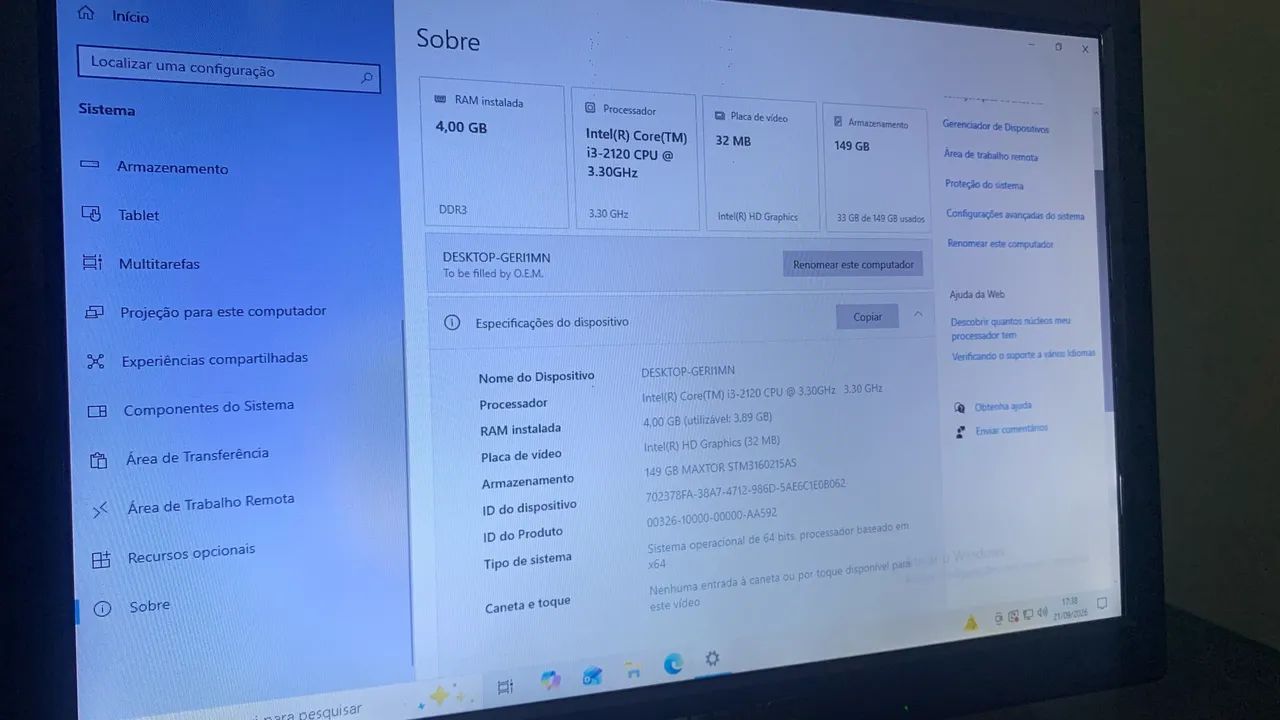 Computador completo para trabalho jogos leves e internet IMPECÁVEL  - Foto 2