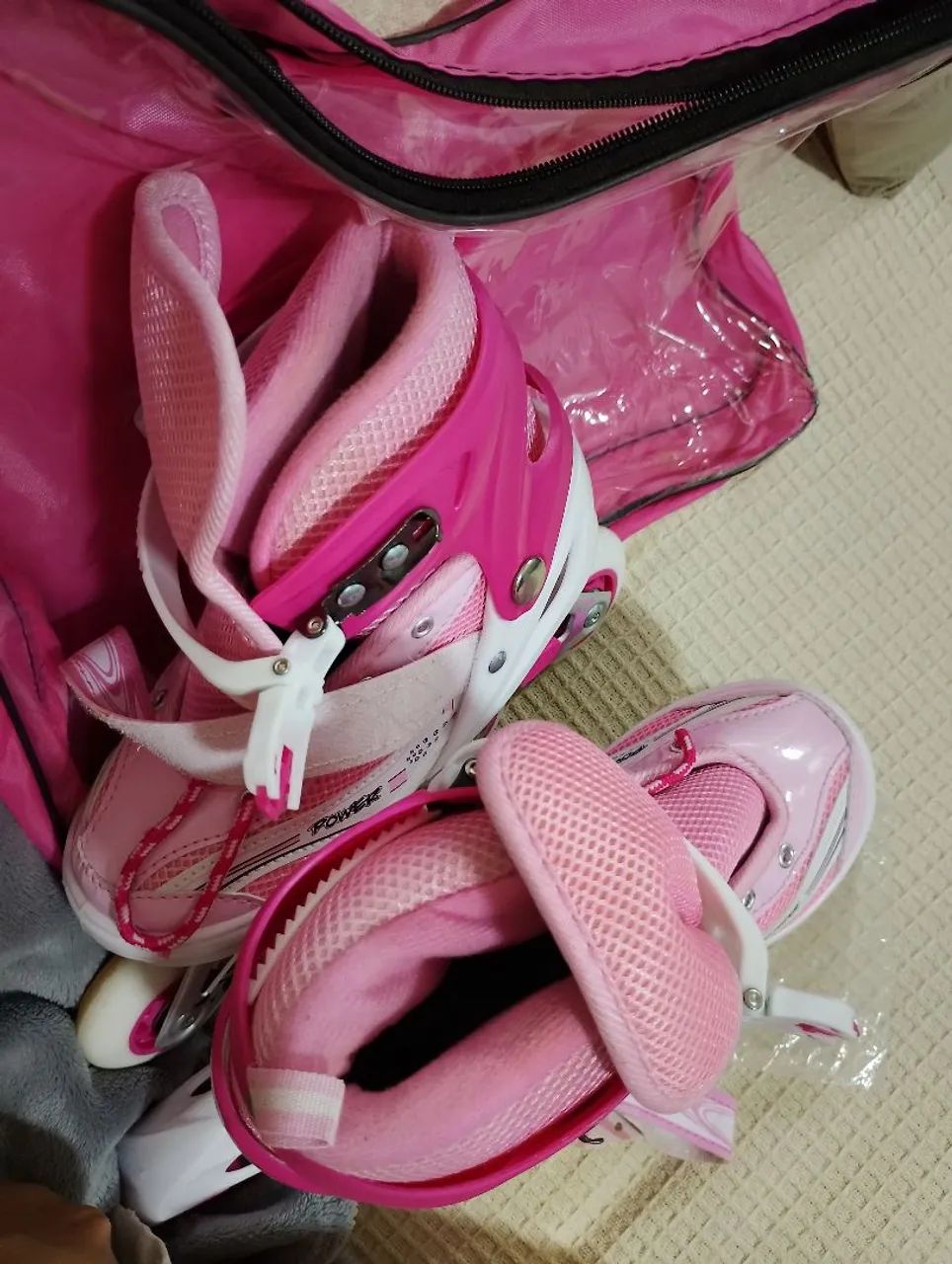 Patins, rosa e branco, n° 34/37 - Foto 4