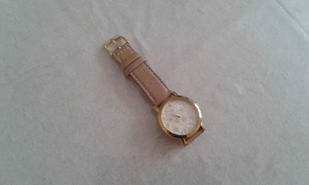 Relógio Condor Pulseira Couro Dourada - Foto 3