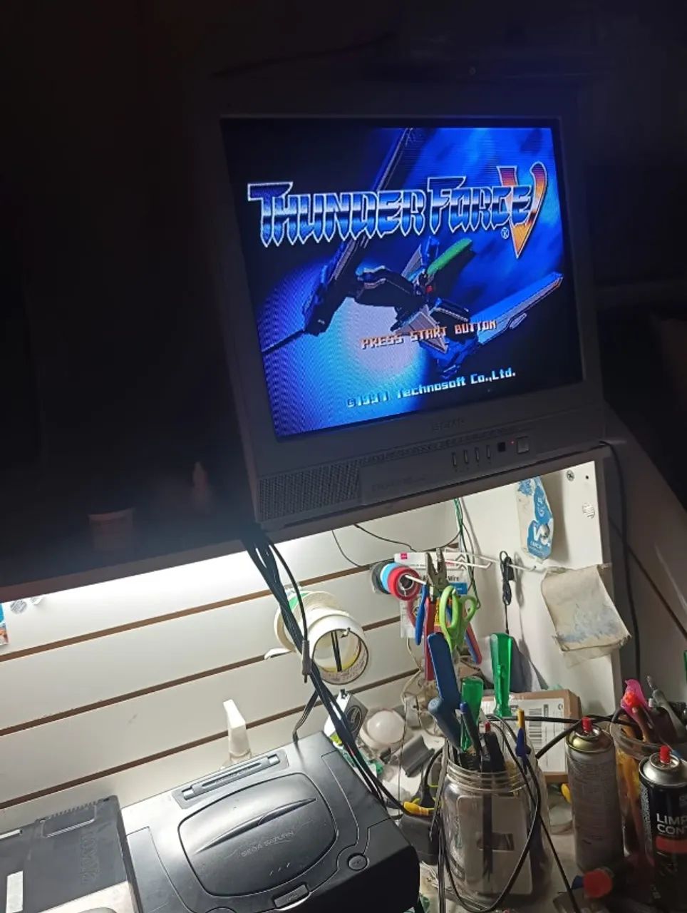 sega Saturn tectoy Com fenrir + 64gb Com Cabo E Controle - Foto 5