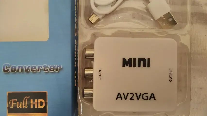 Conversor Áudio E Vídeo Av Rca Para Vga Ps1 Ps2 Xbox Dvd Vhs