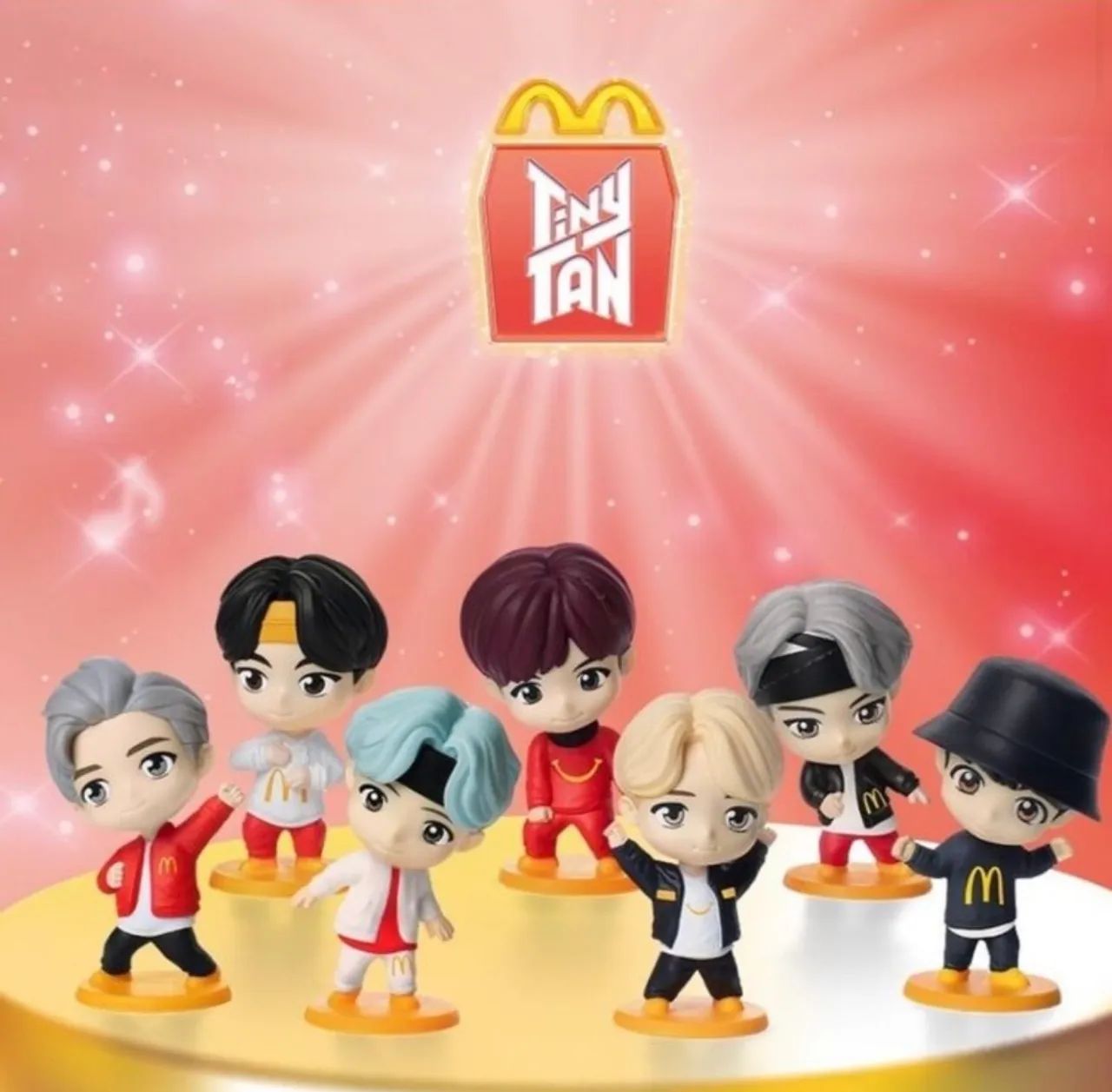 Coleção BTS Mc Donald?s 14 bonecos + caixa do Mc  - Foto 2