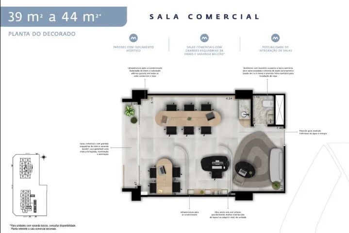Sala Comercial 39m² no Metropolitan Bueno | Setor Bueno - Foto 4