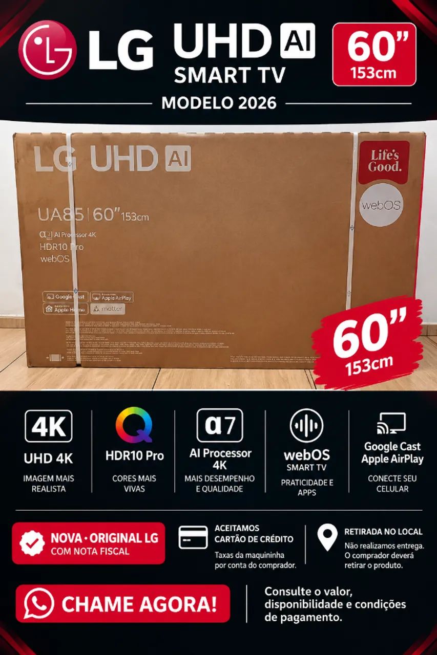 Smart TV 4K 60 Polegadas LG UHD