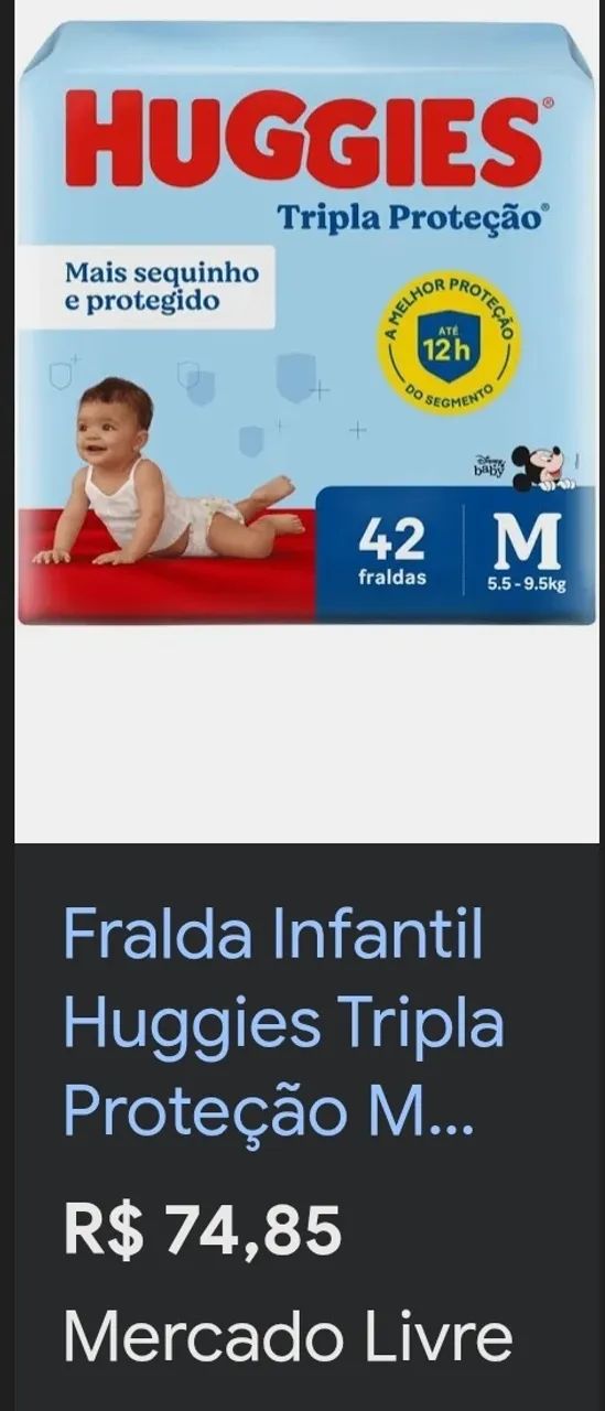 Fraldas Huggies - R$ 15 cada