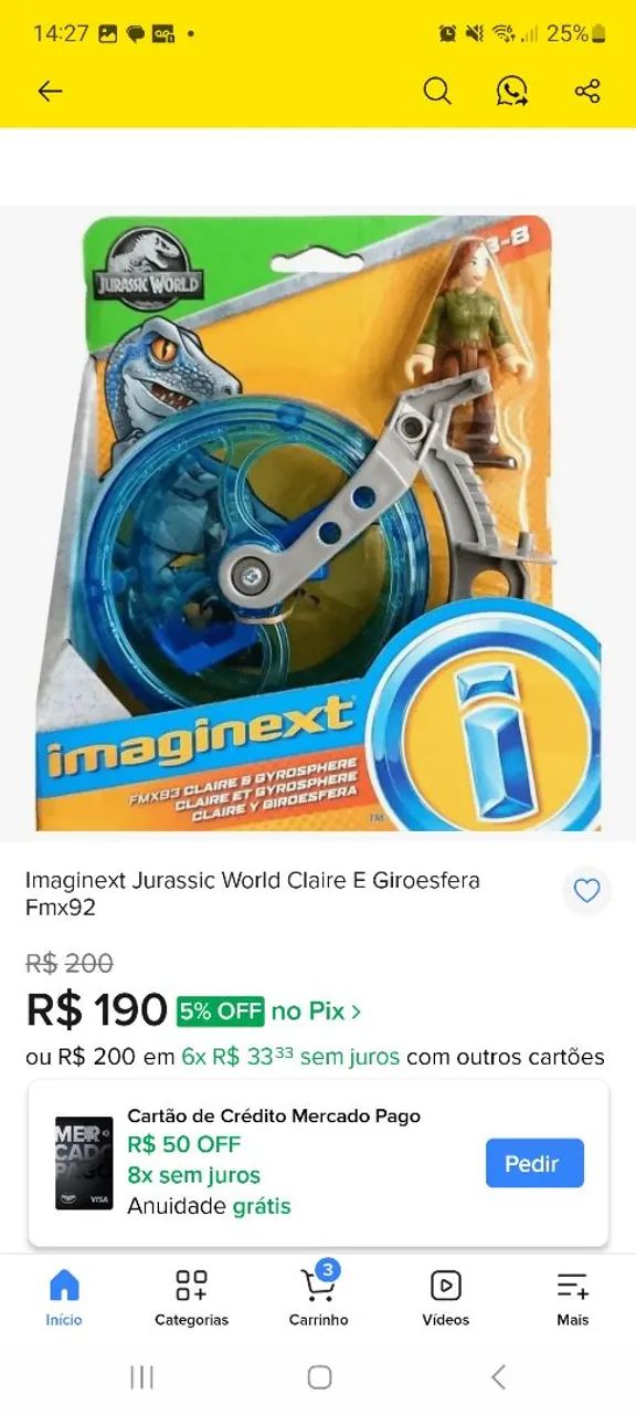 Imaginex dinossauro gigante mega mordida + pack Claire & Girosfera - Foto 2