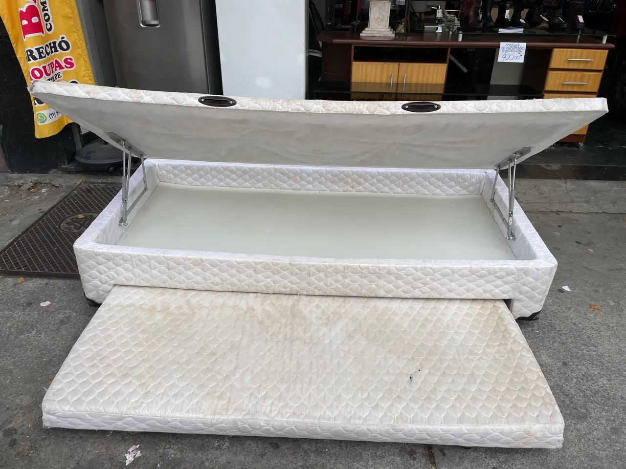Cama Box Baú Solteiro com Cama Auxiliar  Branco - Foto 2