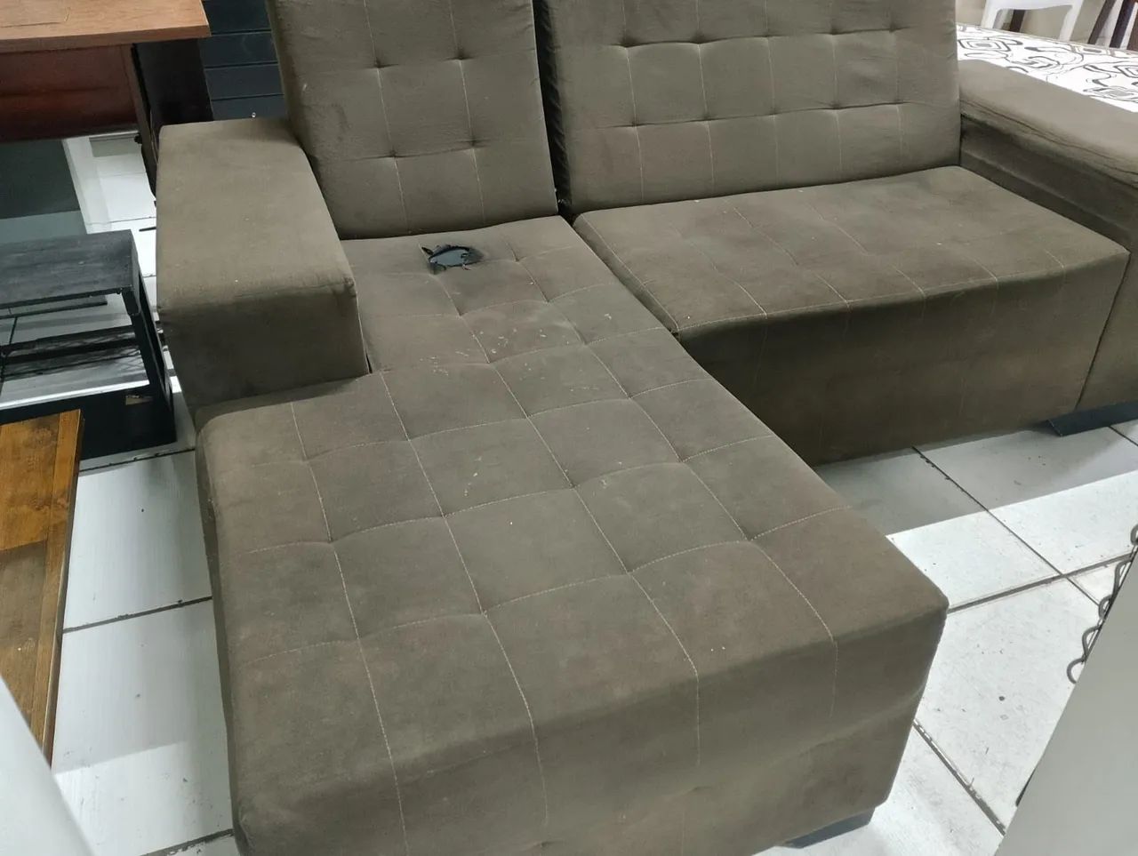 SOFA COM CHAISE USADO  - Foto 2