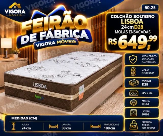 Colchão Solteiro Lisboa D28