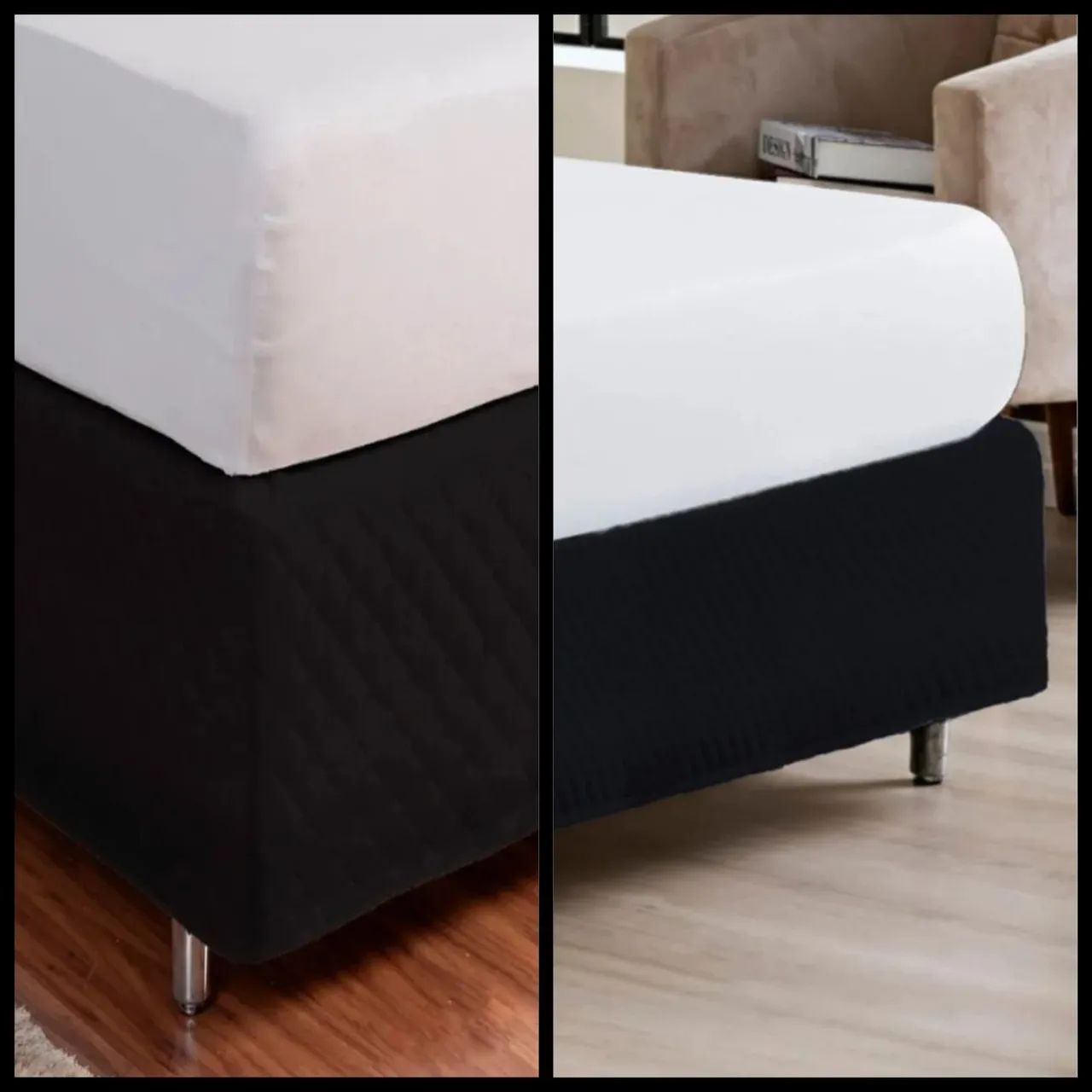 Saia com elástico para cama box solteiro