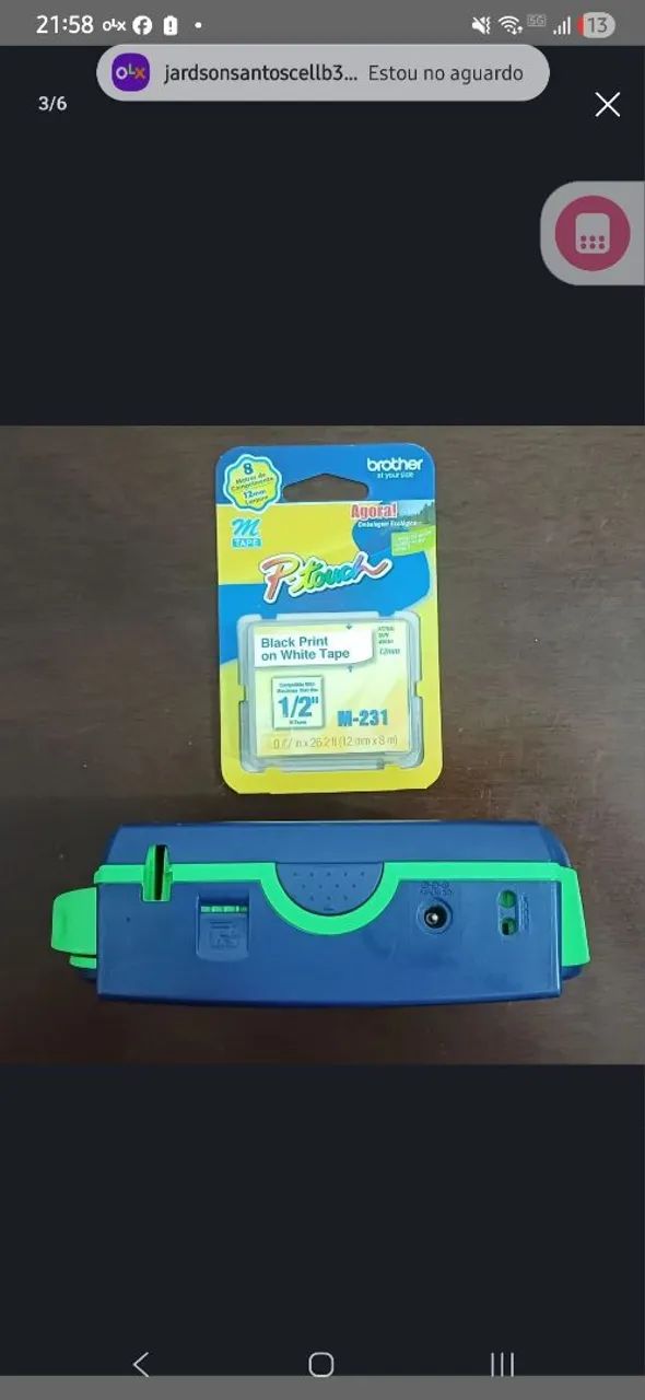 Rotulador Eletrônico Brother PT80 (Azul/ Verde). - Foto 3
