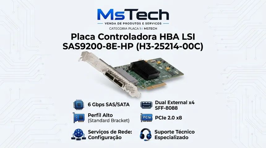 Placa Controladora HBA LSI SAS9200-8E