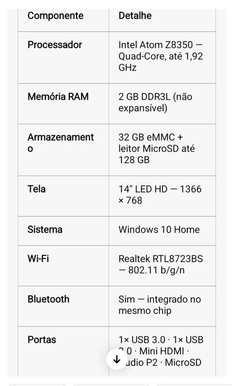 Notebook positivo motiun Q232B tela 14 