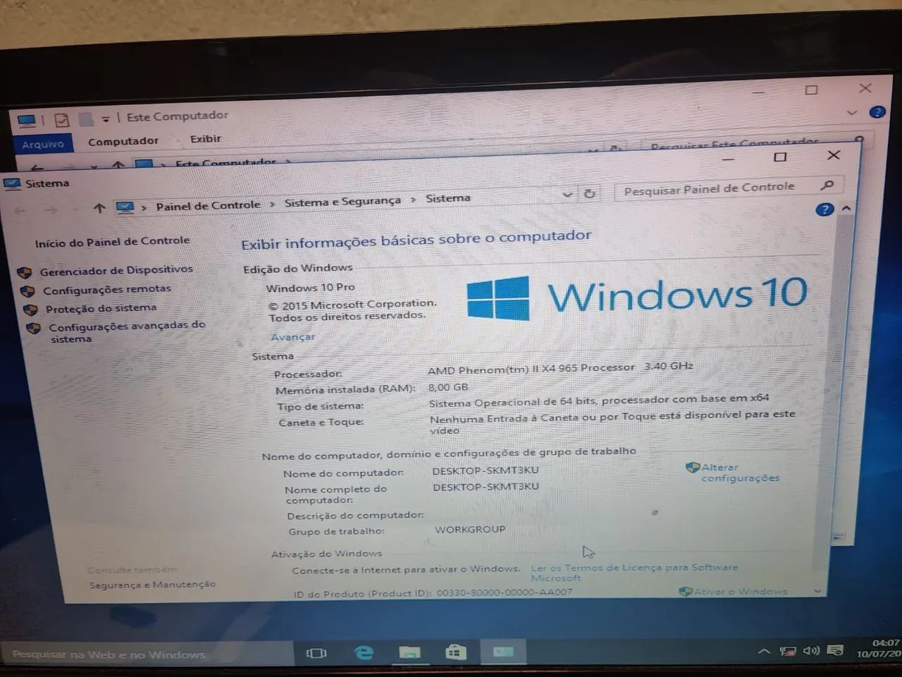 Cpu + tela AMD X4 