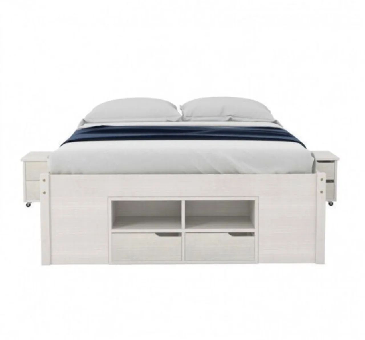 Cama Queen multifuncional madeira maciça 6 gavetas  - Foto 2