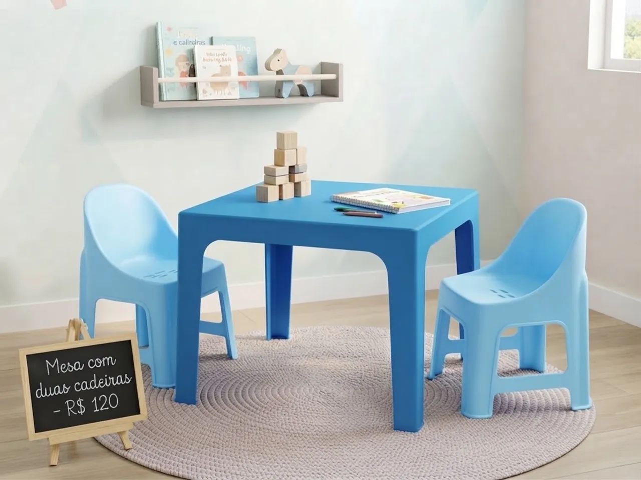Mesa com duas cadeiras infantil
