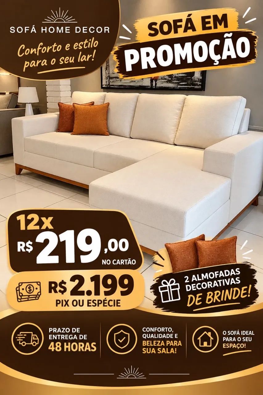 Sofá Adão pronta entrega em promoção 