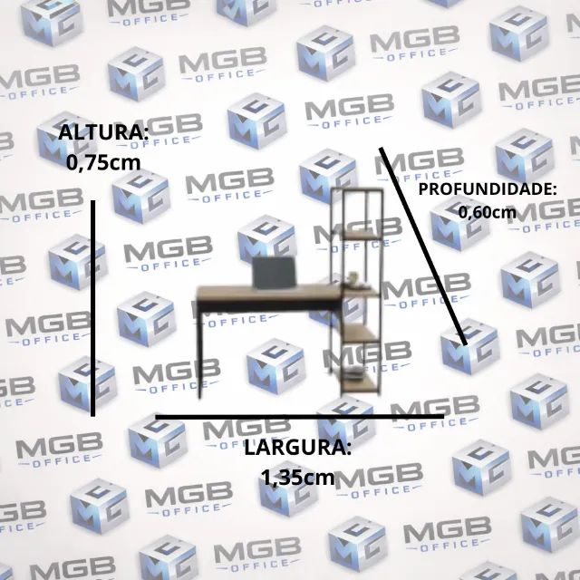 Mesa de Escritório Escrivaninha com 5 Prateleiras - 0,75x1,35x0,60cm - MEGA OFERTA!! - Foto 2