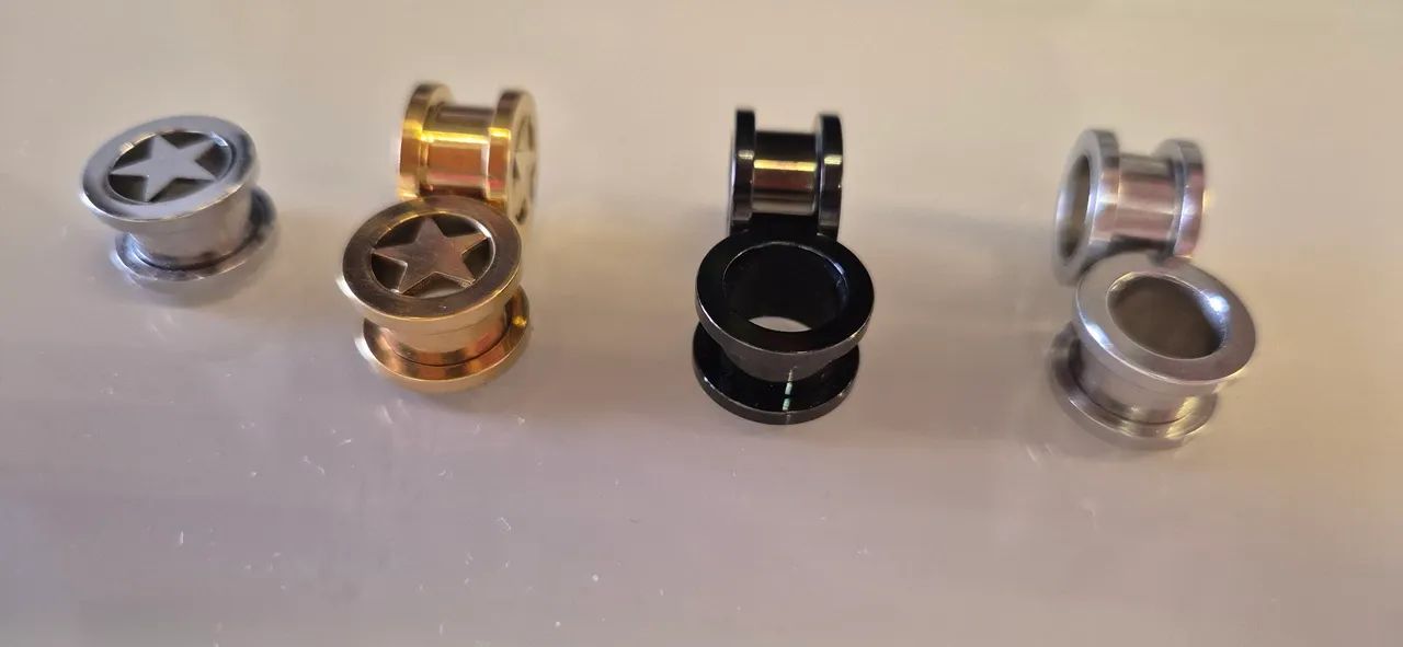 Alargadores de orelha 12mm aço.  - Foto 4
