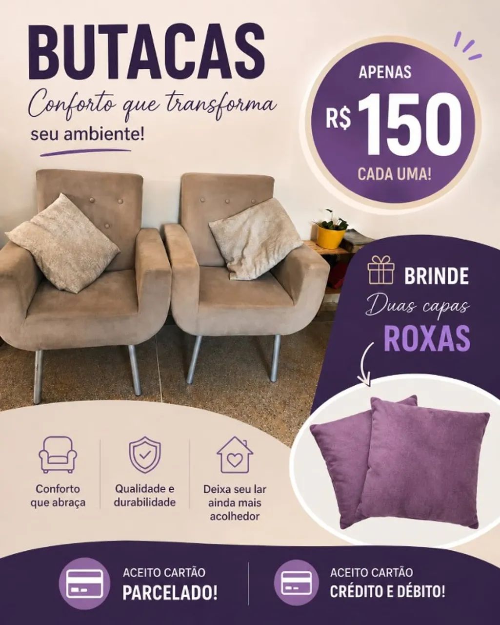 Jogo duas butacas . brindi capas