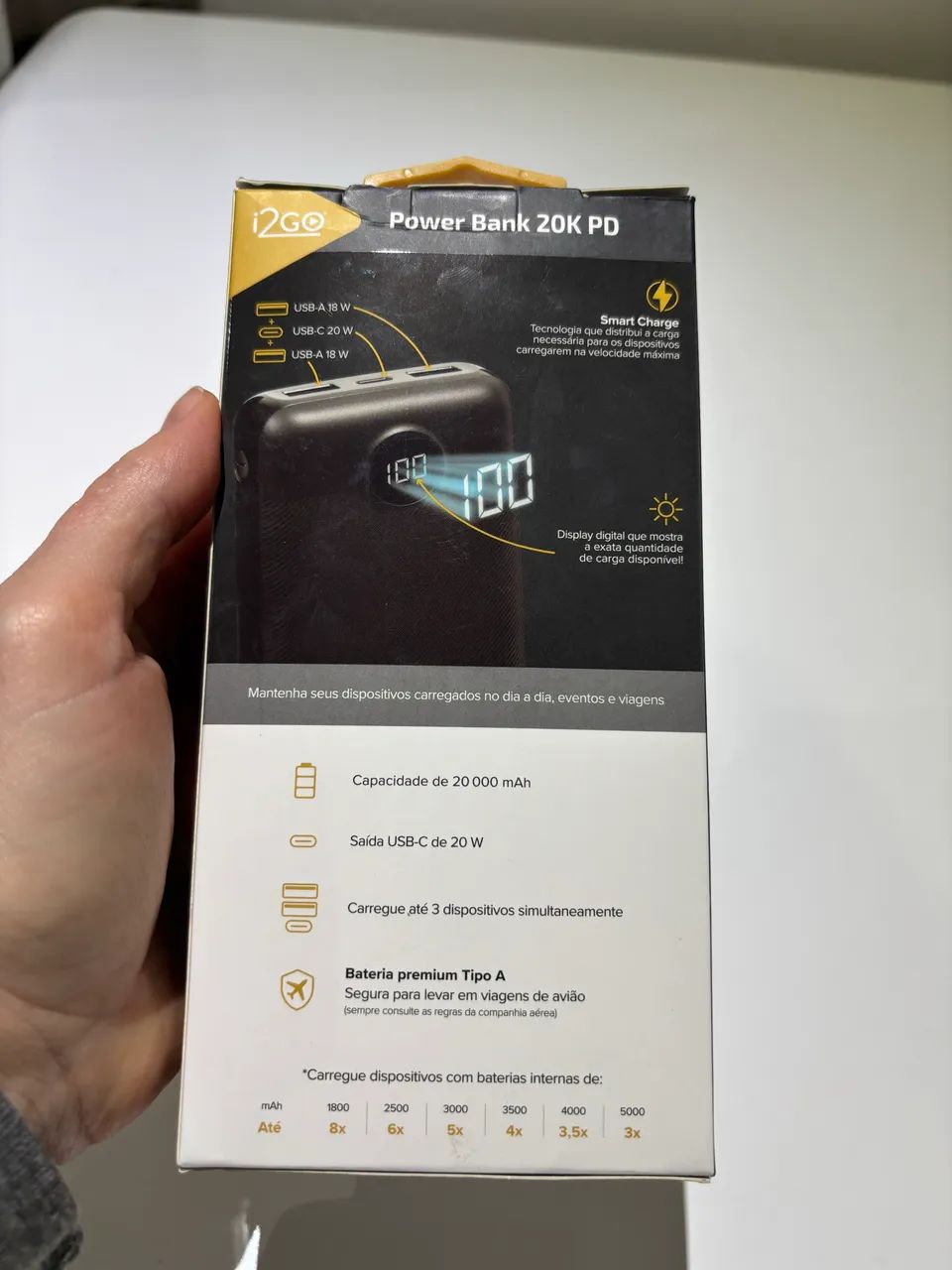 ? Power Bank i2GO Pro 20.000 mAh - 20W  R$ 130 - Foto 5