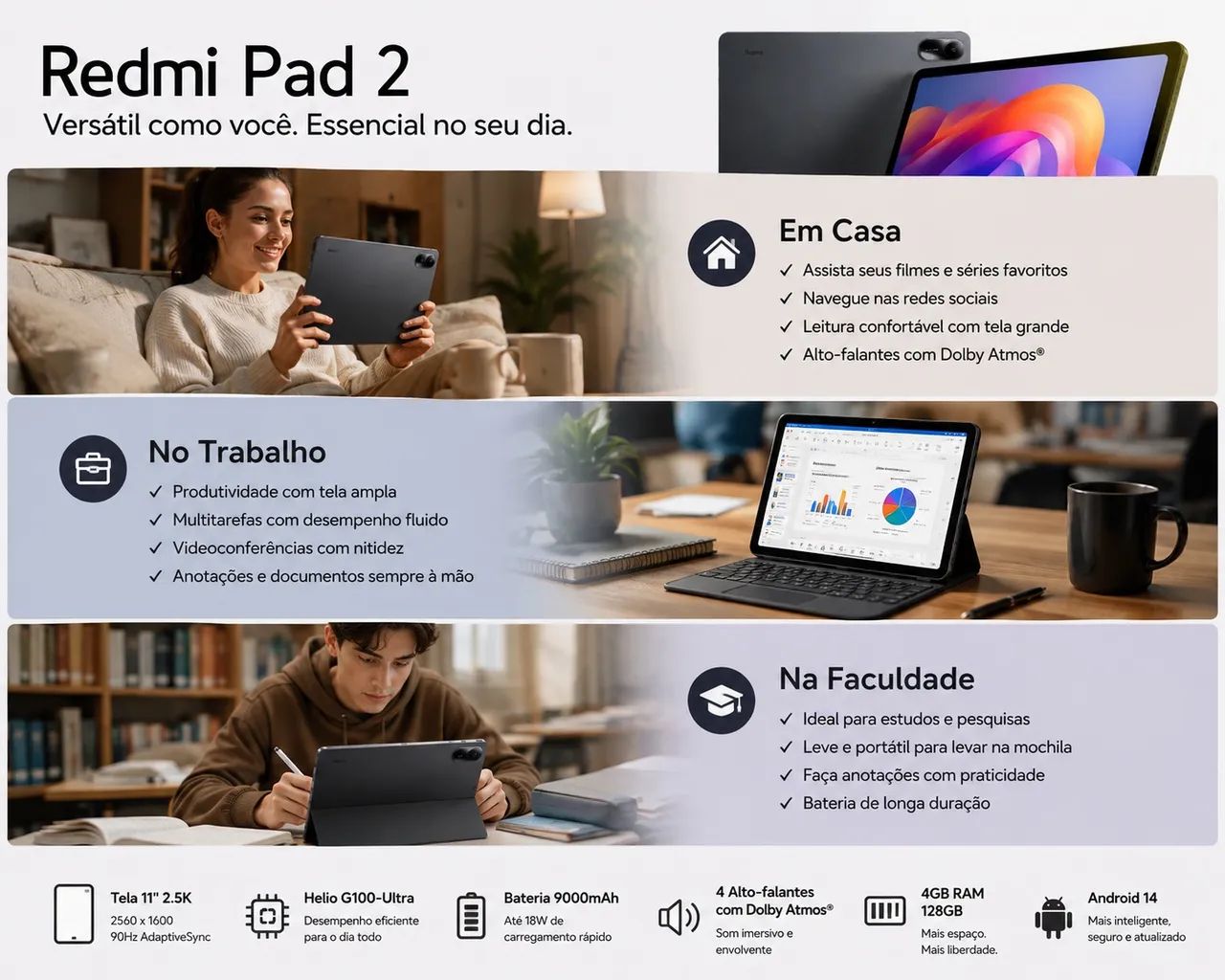 Tablet Xiaomi Redmi Pad 2 (novo/lacrado) - Foto 2