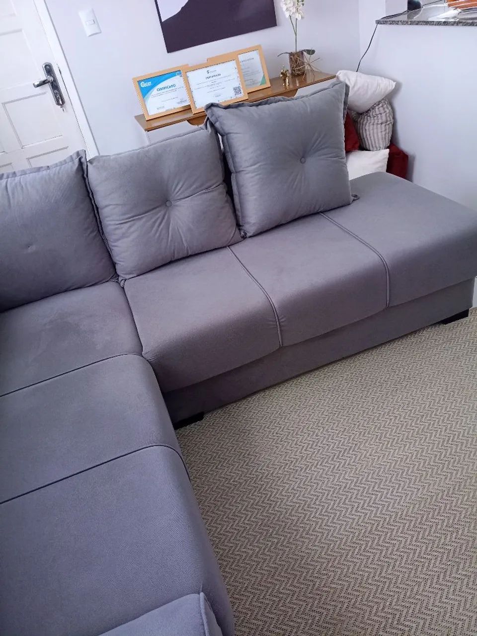 Sofá cinza escuro R$ 650,00 - Foto 4