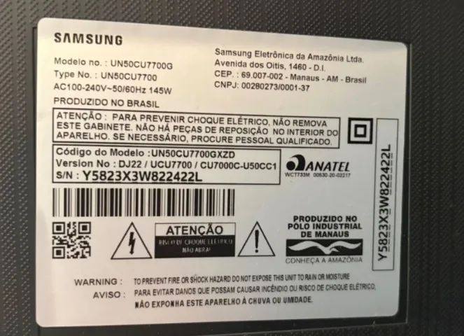 TV para retirada de peças, 50"