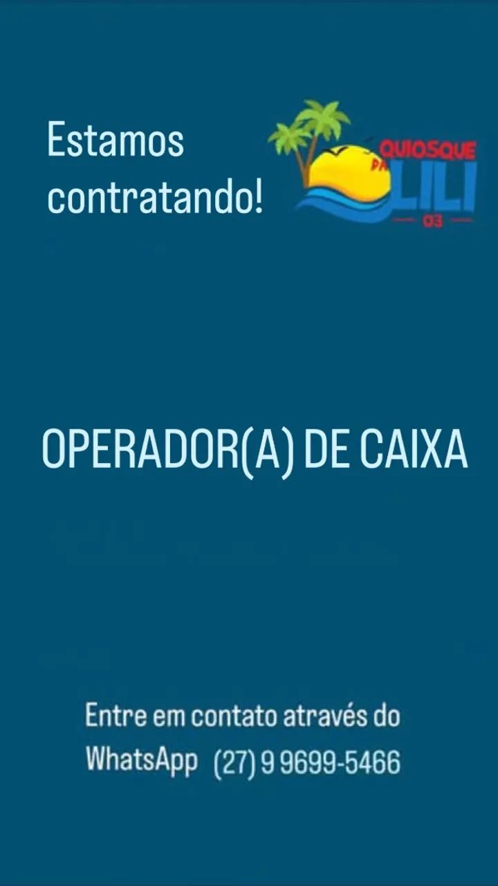 Vaga Operador de Caixa - Vila Velha