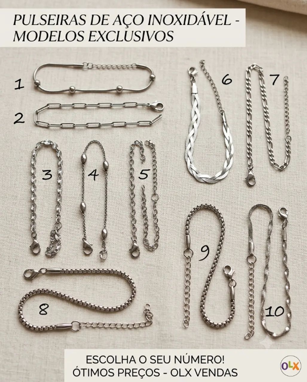Pulseiras Aço Inoxidável - Não Enferrujam - Águas Claras - Foto 2