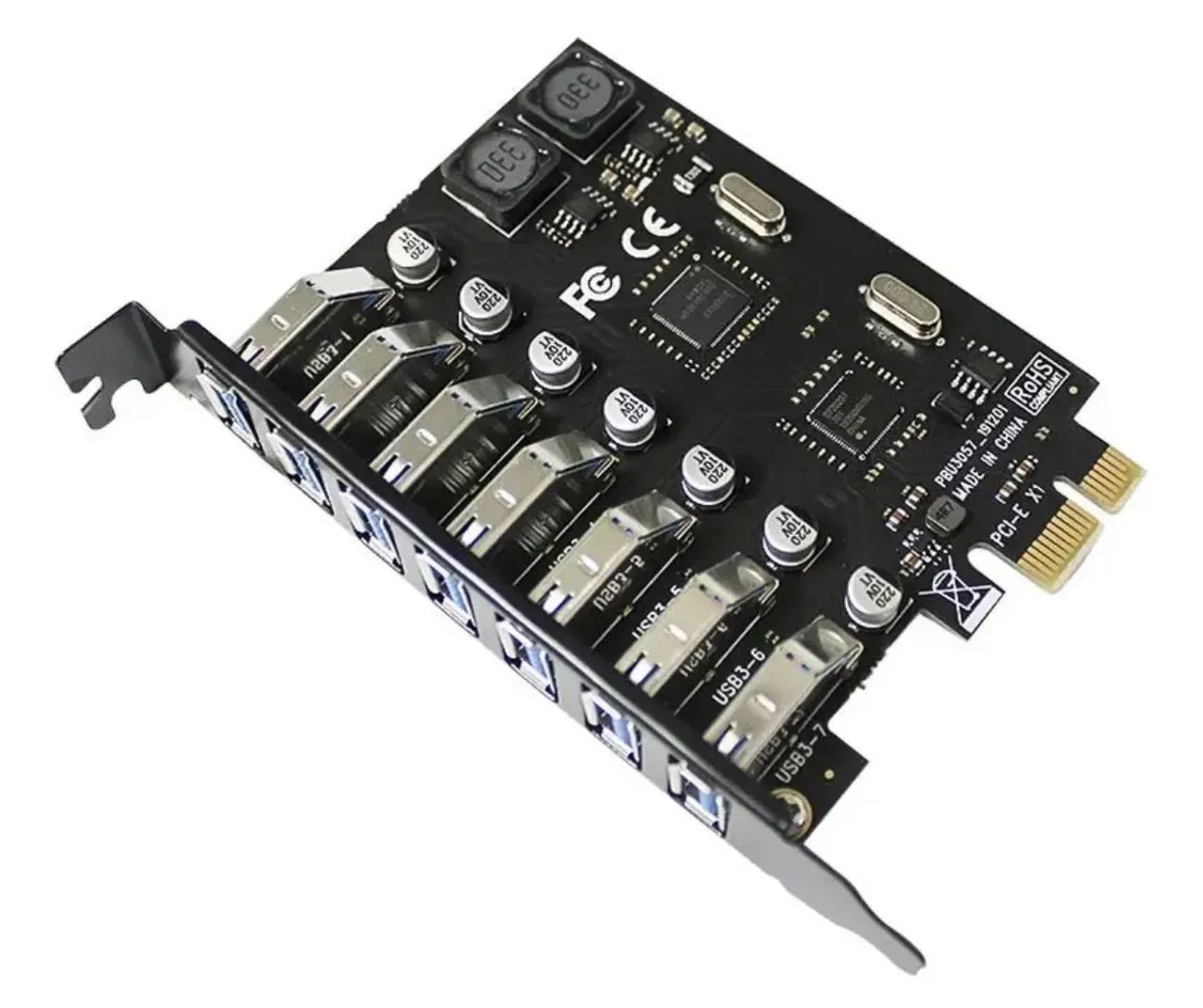 Placa pci express USB 3.0 7 saídas com módulo de energia  - Foto 3