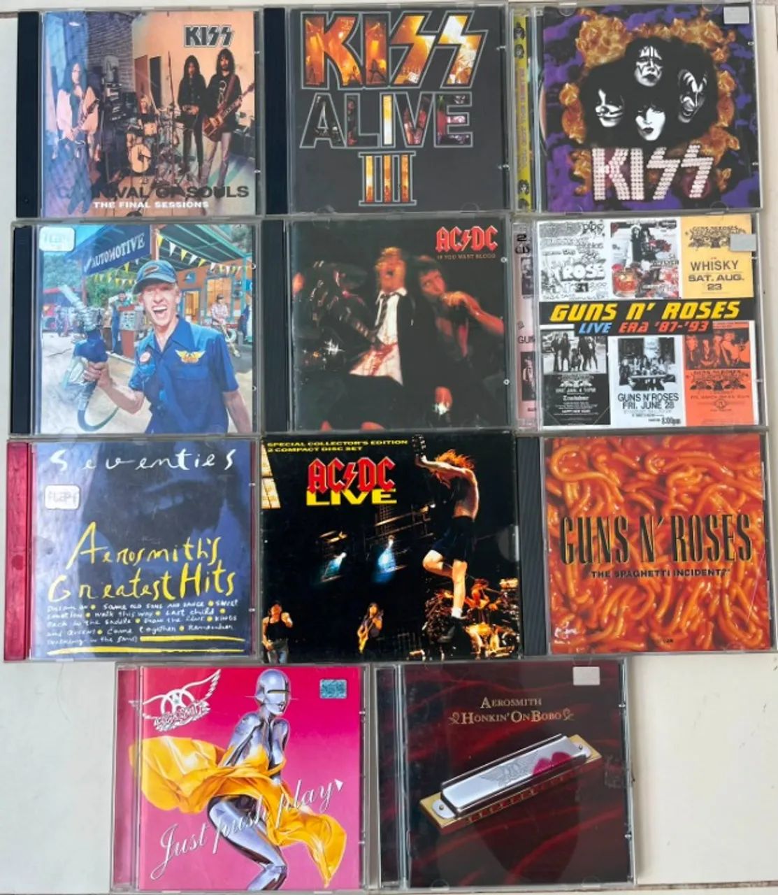 CD´s - Aerosmith, Kiss, ACDC, Guns