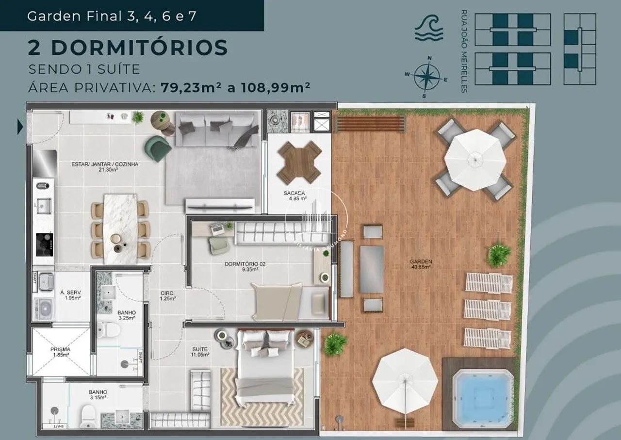 Apartamento Garden em Abraão - Florianópolis - CEN - Foto 3