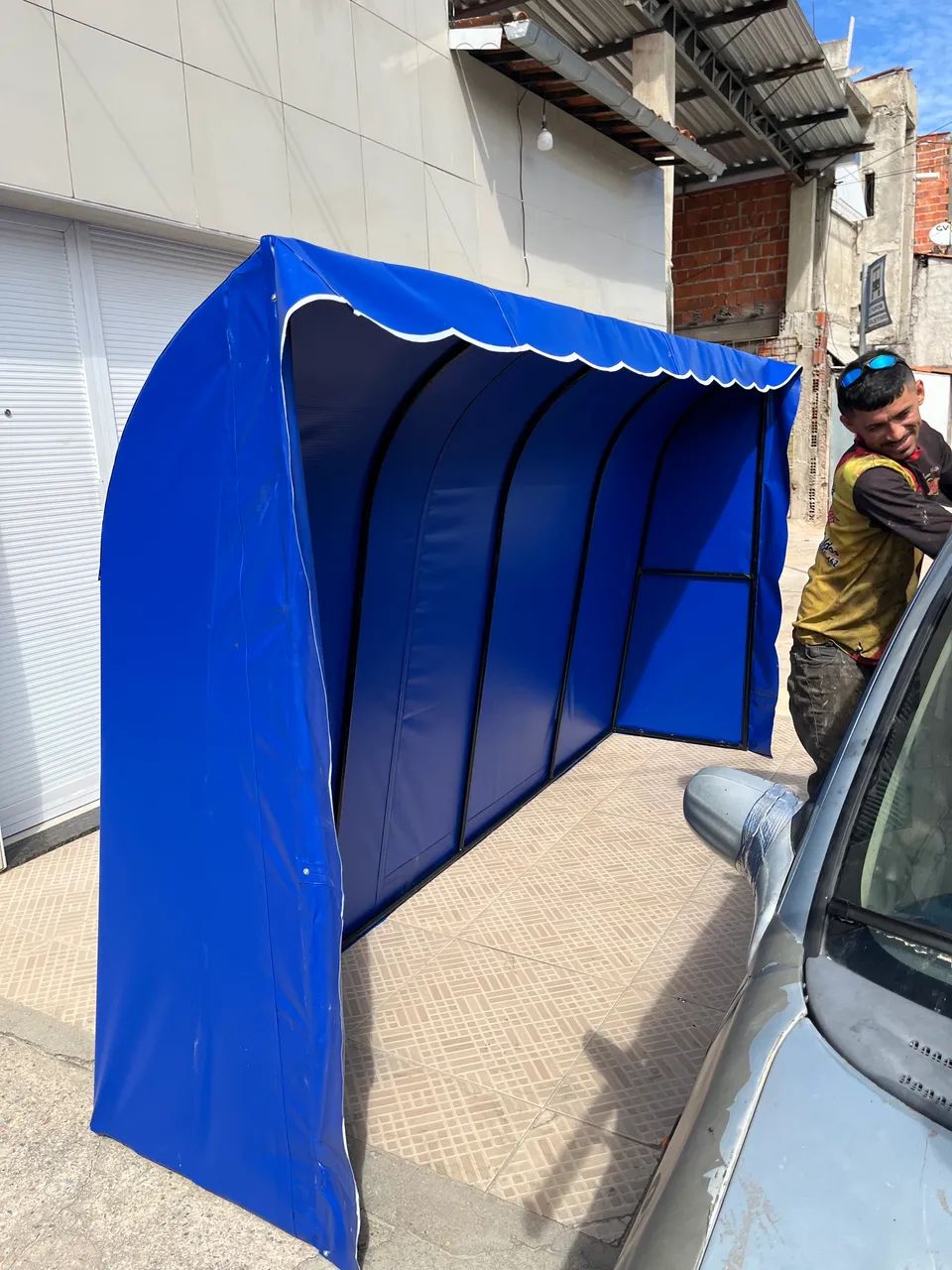 Toldo Azul para Comércio Sol e Chuva  - Foto 3