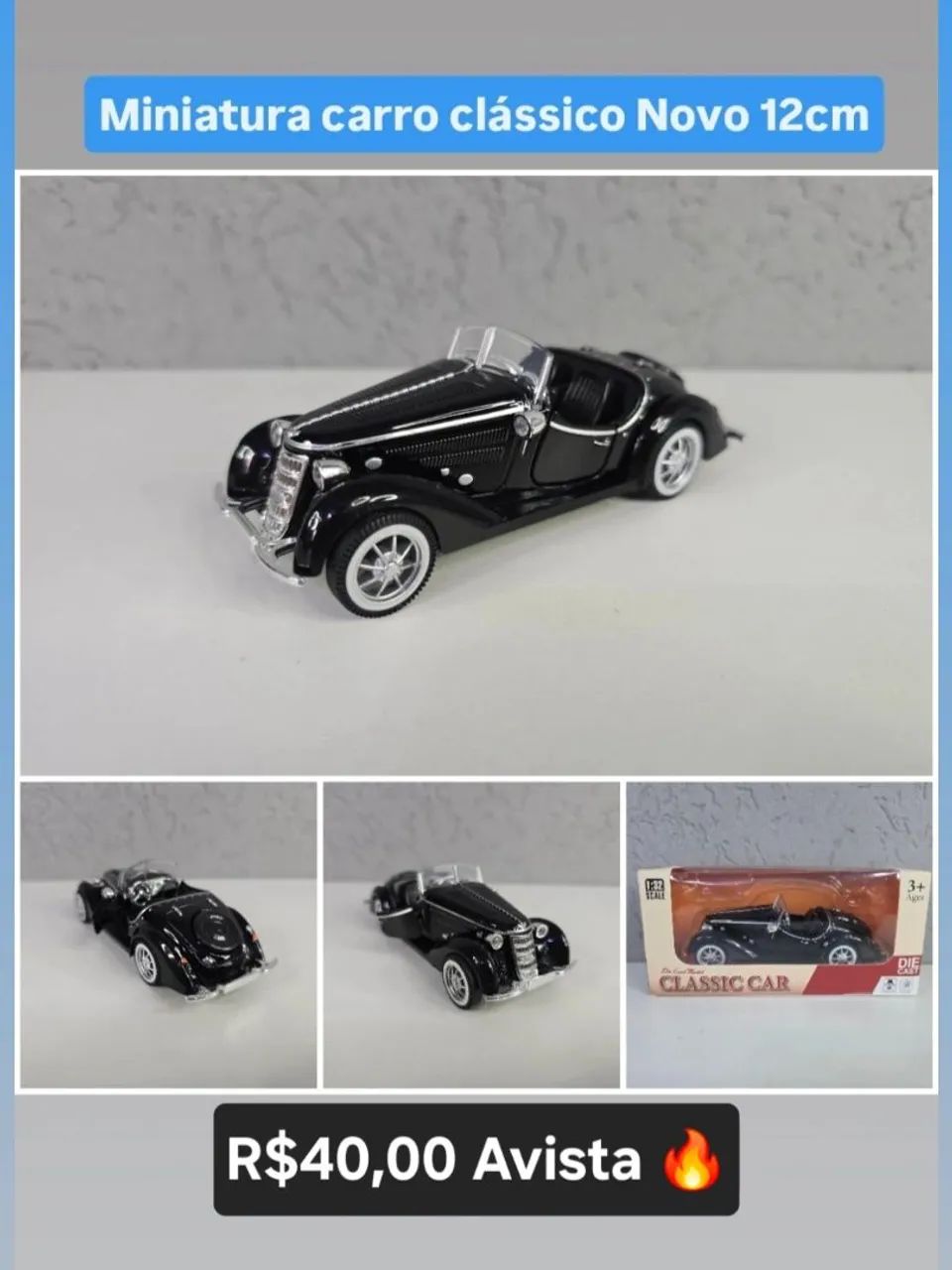 Miniatura Carro Clássico Novo !!!