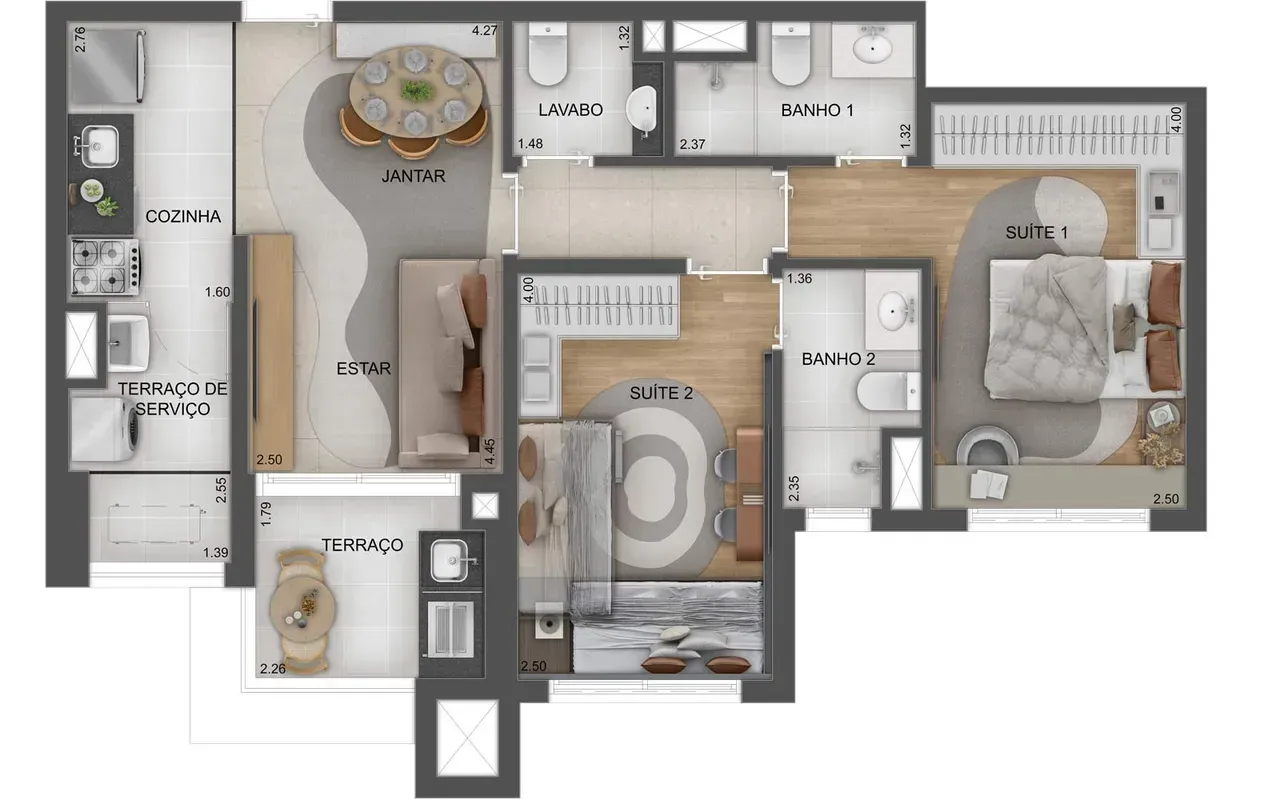 PLANTA 68m²