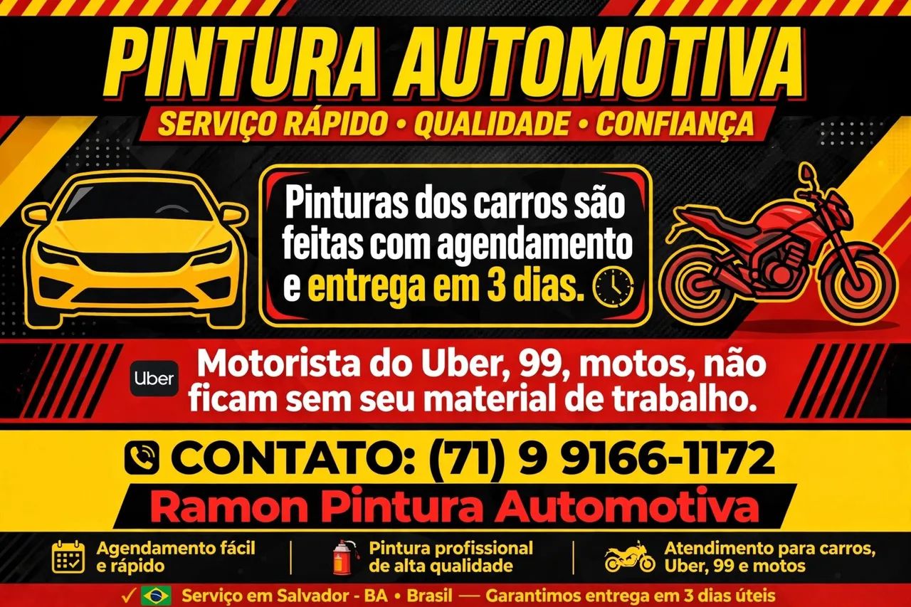 *Pintura automotiva de qualidade.
