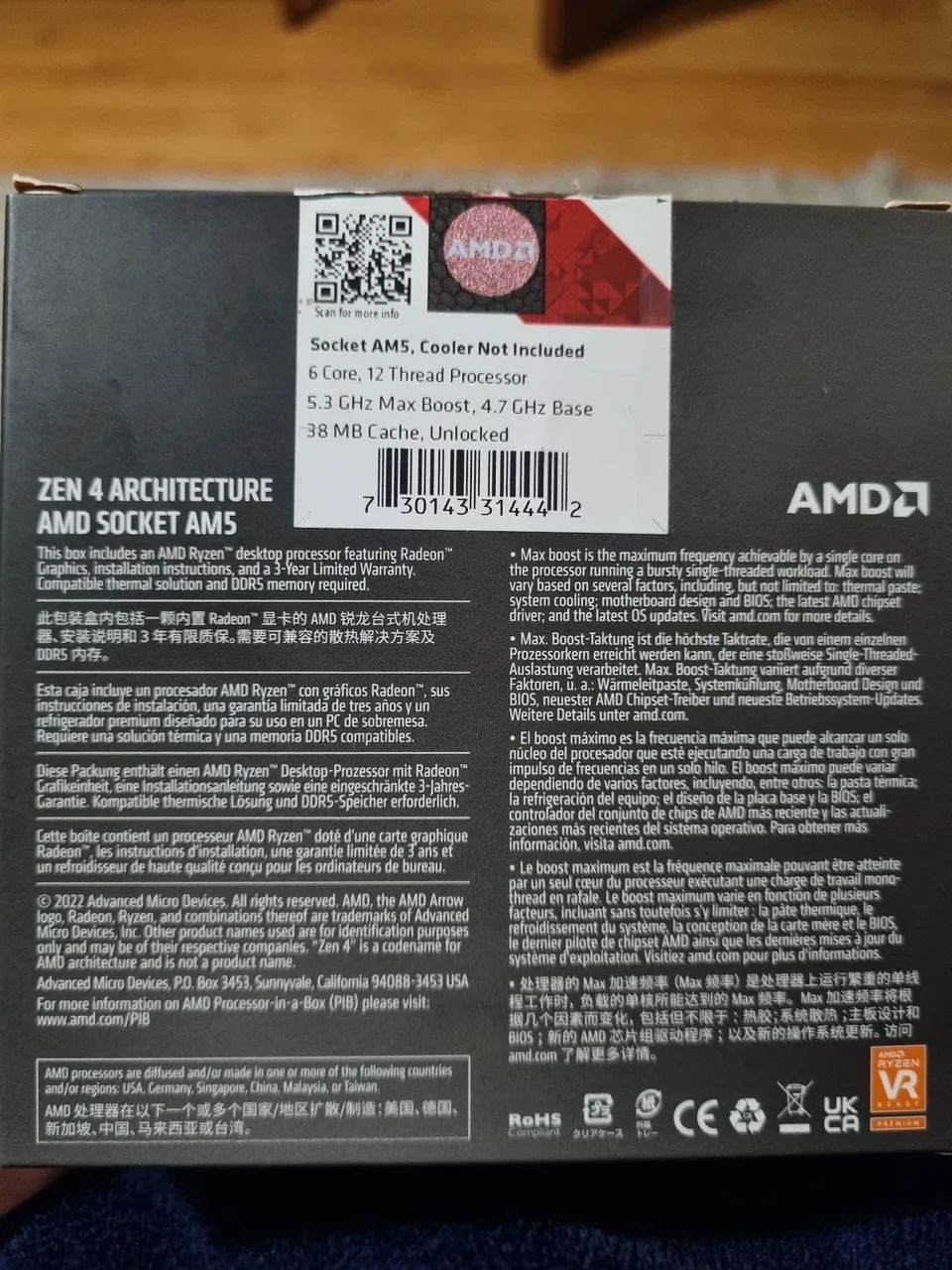 Processador AMD Ryzen 5 7600x  - Foto 3