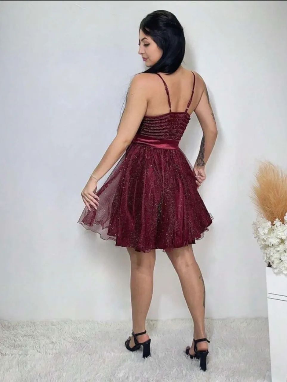 Vestido na cor: marsala(vinho) - Foto 2