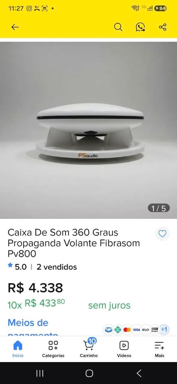 Caixa de som para publicidade de fibra moderna!